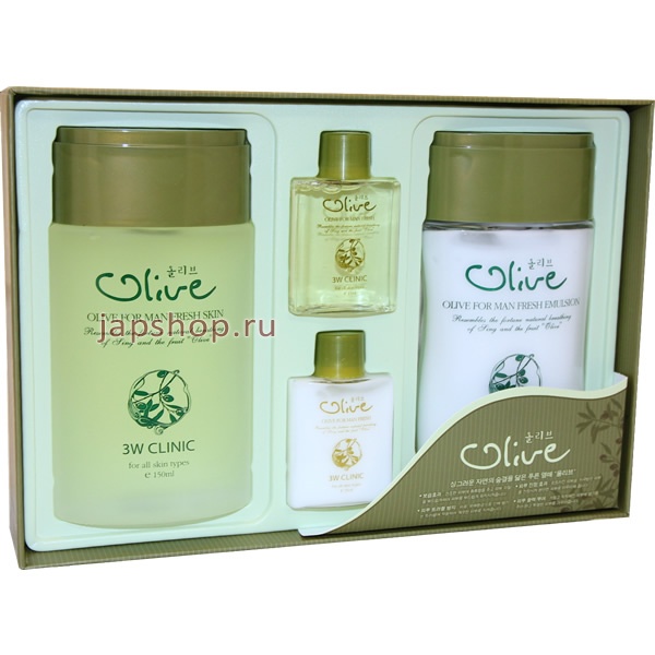   , 285760 3W Clinic Olive for Man Fresh 2 Items Set      ,  150  + 30  ( ),  150 + 30  ( )