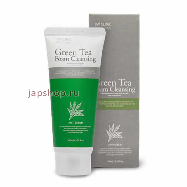   (  ), 771801 3W Clinic Anti-Sebum Green Tea Foam Cleansing       , , 100 .